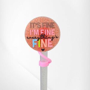 Red Glitter Silicone 10mm Straw Topper | Fit Stanley Tumbler